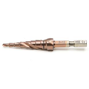 12mm扩孔器M35宝塔钻头 含钴不锈钢打孔钻头开孔器螺旋槽阶梯钻3