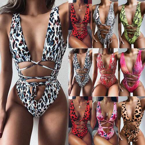 Bikini one-piece bikini hollow strap one-piece