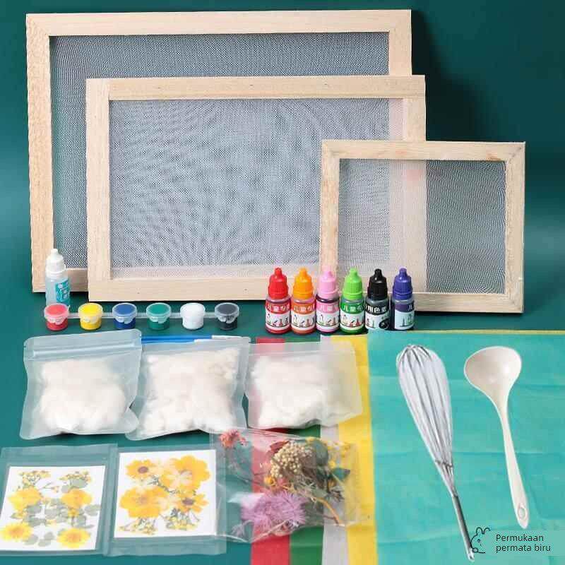 古法造纸术材料包diy手工套装幼儿园造纸术工具纸浆画造纸框网纱图片
