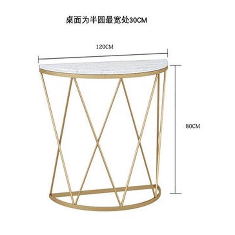 靠墙大理石轻奢入户玄关柜北欧简约半圆走廊玄关台现代端景玄关桌
