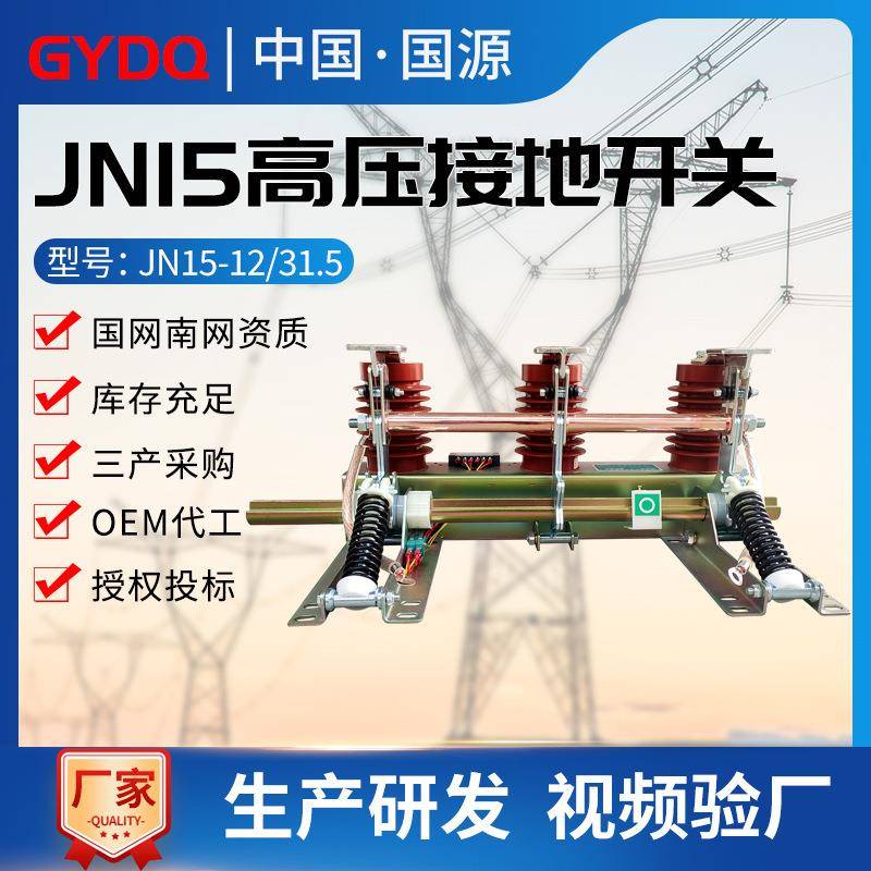 国源JN15户内高压接地开关JN15-12/31.5交流10KV成套柜内保护刀闸图片