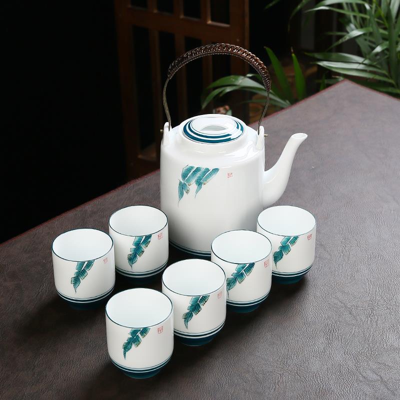 正品容绘提梁壶茶具套装陶瓷家用大量分茶1器.2L桥壶泡茶壶茶手杯