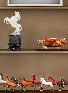 僮烨水晶马摆件工艺品马到成功家居客厅办公室装饰品办公桌小摆设