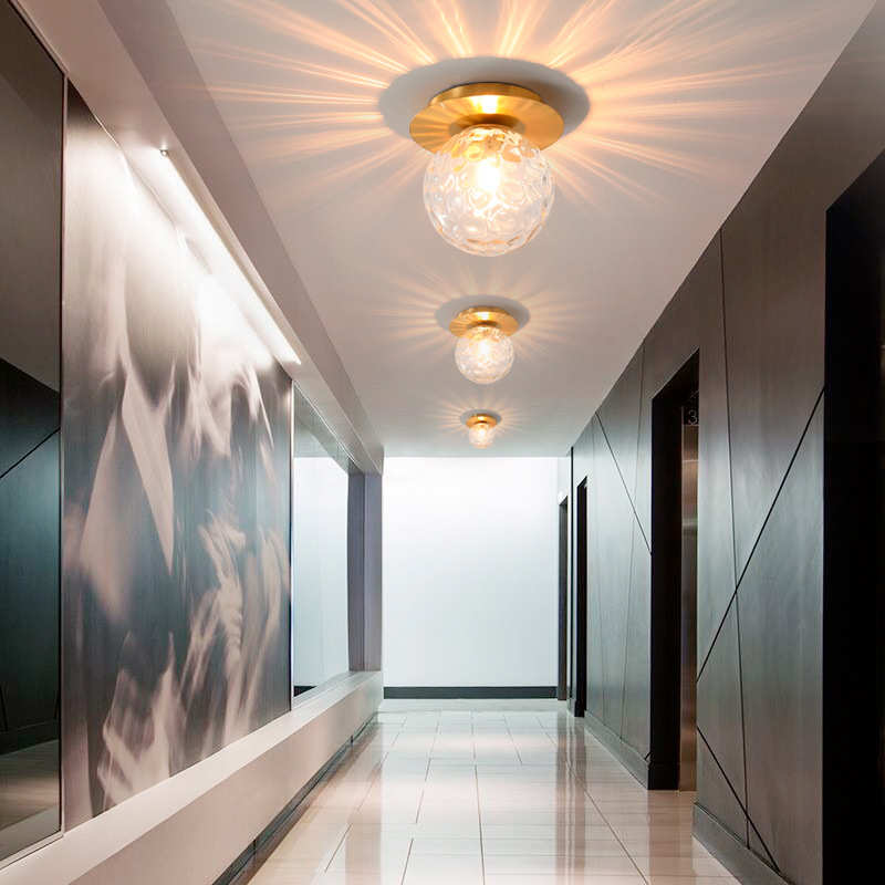 led晶奢顶全家用客厅明装走廊筒灯轻吸灯灯花灯天铜玄关过道大水