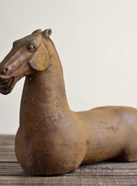 法国新中式风复古做旧铸铁摆件