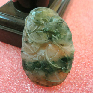 玉如意 南阳独山玉吊坠天蓝料精雕南阳独玉挂件福在眼前