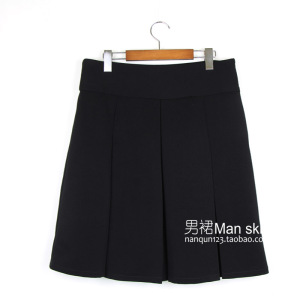 2017Man Skirt新款 可定制 男士大褶皱黑色经典男裙 男士裙子