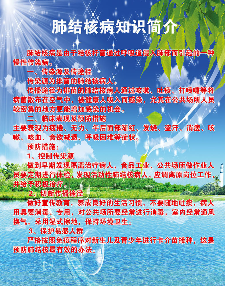 612海报印制海报展板素材897肺结核病知识简介