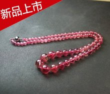 饰品特价 珍贵巴西天然粉红碧玺坠玻璃体手链大项链女短款 时尚