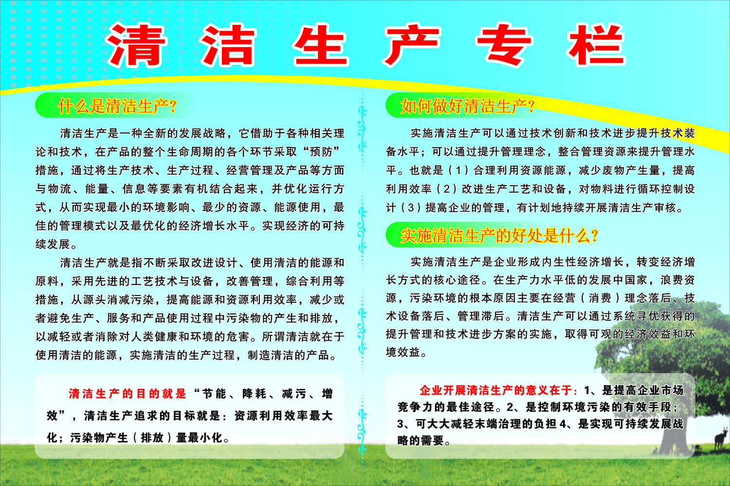 609海报印制海报展板素材733清洁生产专栏