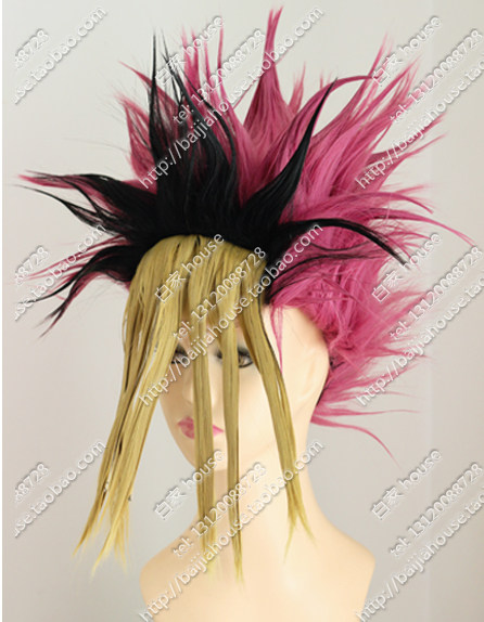 cosplay假发 游戏王 武藤游戏 亚图姆 渐变色冲天头爆炸造型假发