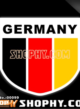 汽车踏板车贴纸3M反光贴00099盾形德国国旗