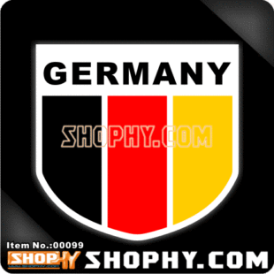 汽车踏板车贴纸3M反光贴00099盾形德国国旗