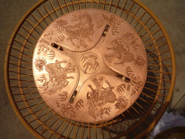 鸟笼鸟具 靛颏笼 红子笼 绣眼笼用 黄记手工平錾麒麟盖板 0.8厚