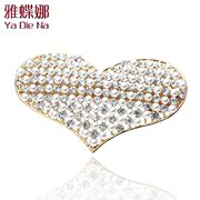 Ya na rhinestone Barrettes Crystal hairpin Korean fashion Pearl top clamp Q0214