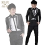 [Quần áo màu hoa] Bộ quần áo nam bốn mảnh phù hợp với trang phục của chủ nhà tuxedo 7139 - Trang phục dân tộc quần kaki nam