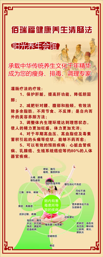 611海报印制海报展板素材146养生馆灌肠的好处