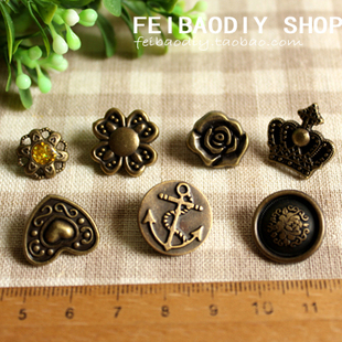 优质633号复古古铜四合扣 diy手工辅料拼布布艺配件配饰 入 7款