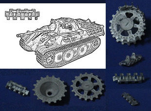 1:35 005A 德国VK1602坦克模型金属履带及驱动轮