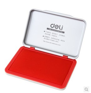 得力文具 deli 9892 秒干 快干印台 方形金属 办公财务用品 红色