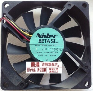 原装日本nidec D08R-12TH 01A 12V 0.17A 8CM 8015 三线 散热风扇