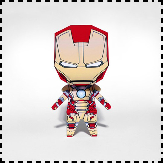 q版钢铁侠 mark42 钢铁侠盔甲 动漫人偶 纸模型军武宅手工拼装diy