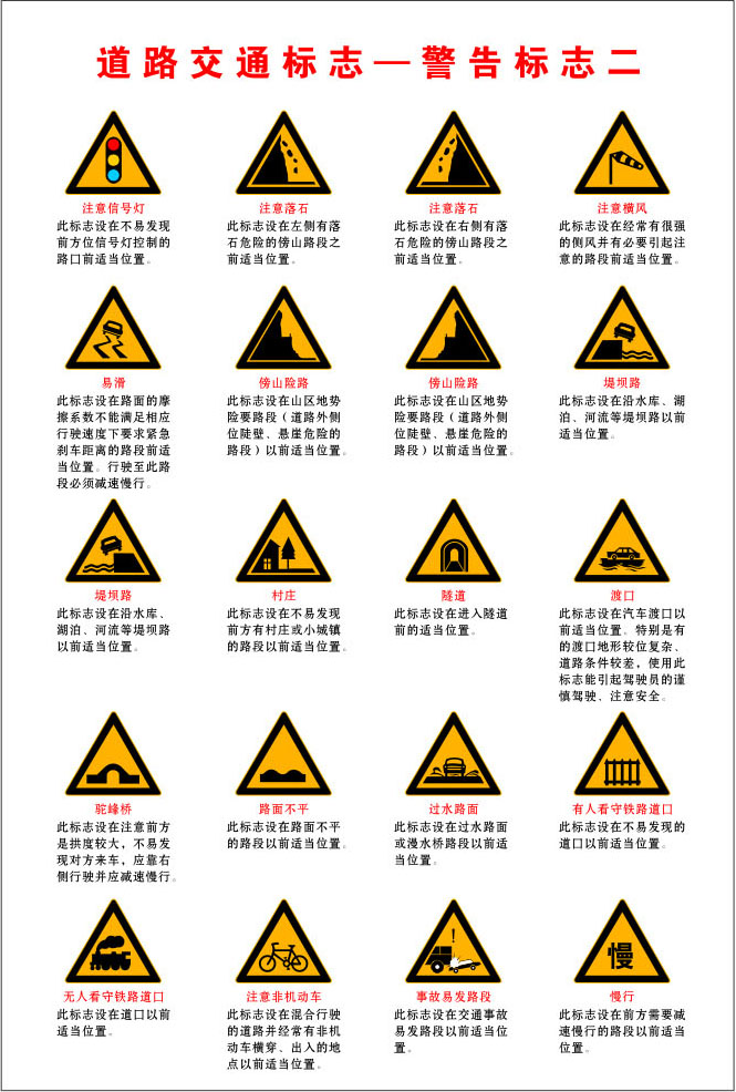 交通道路标志贴纸