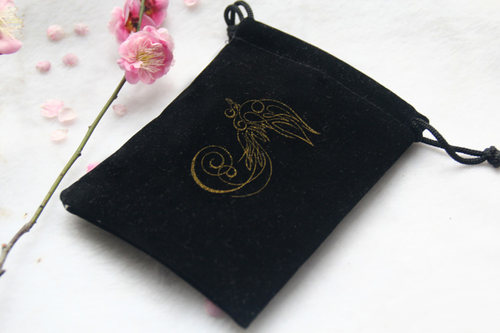 凤缘堂高档黑色绒布收纳袋印章把件寿山石收存便携耐用保护石面