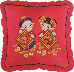 爱丽丝靠垫抱枕十字绣