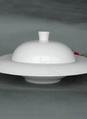 纯白色无铅陶瓷器异形酒店餐具