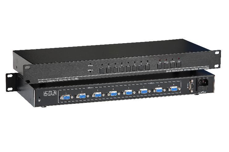 仝丽VGA404 VGA矩阵 VGA接口4进4出 遥控交叉任意切换 1U机柜安装
