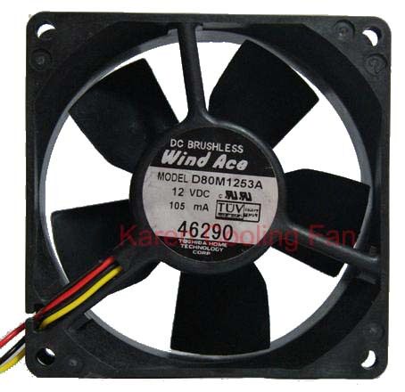 原装 Wi nd Ac e D80M1253A 8025 DC12V 0.15A 8cm 3线散热风扇