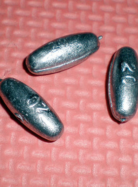 橄榄球型 垂钓小配件☆鱼坠☆铅坠20g☆通心坠坠子海竿用1元/个