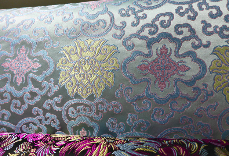 真丝织锦面料◆唐装|旗袍|新娘装衣服丝绸面料◆富贵花-花色繁多