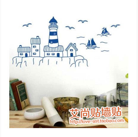 地中海风格墙贴 客厅卧室电视沙发背景贴 书房装饰贴 防水墙贴