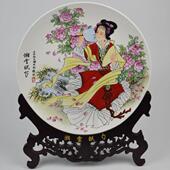 饰居家摆件 陶瓷工艺品客厅装 挂盘套装 红楼梦十二钗手绘摆设 包邮