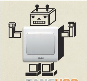 特价墙贴 儿童乐园趣味卡通墙纸 机器人机甲变形金刚开关贴纸贴画