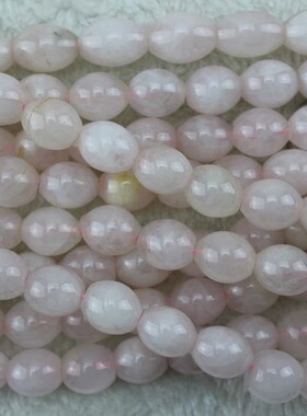 13x15mm天然粉晶米珠/DIY半成品散珠子串珠 40cm/串