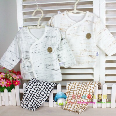 伊善儿 春夏季新生儿衣服初生婴儿内衣套装全纯棉宝宝和尚服睡衣