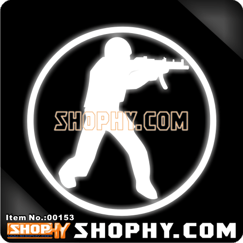 汽车踏板车贴纸3M反光贴00153反恐精英CS