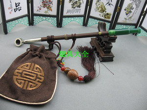 老东北烟斗白铜烟锅旱烟袋旱烟锅称节节杆老烟袋 老式烟斗