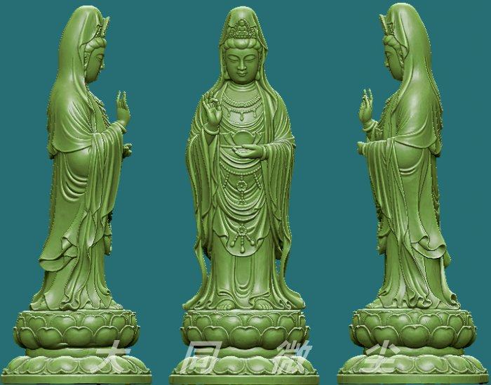 三维立体图 圆雕图 四轴  3D打印图 STL 模型  抬手观音
