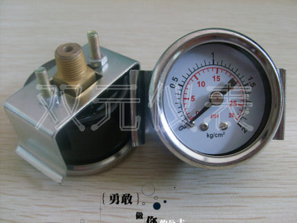 支架压力表Y-40ZU 0-2KG/PSI 1分牙（ZG1/8），气压表，水压表