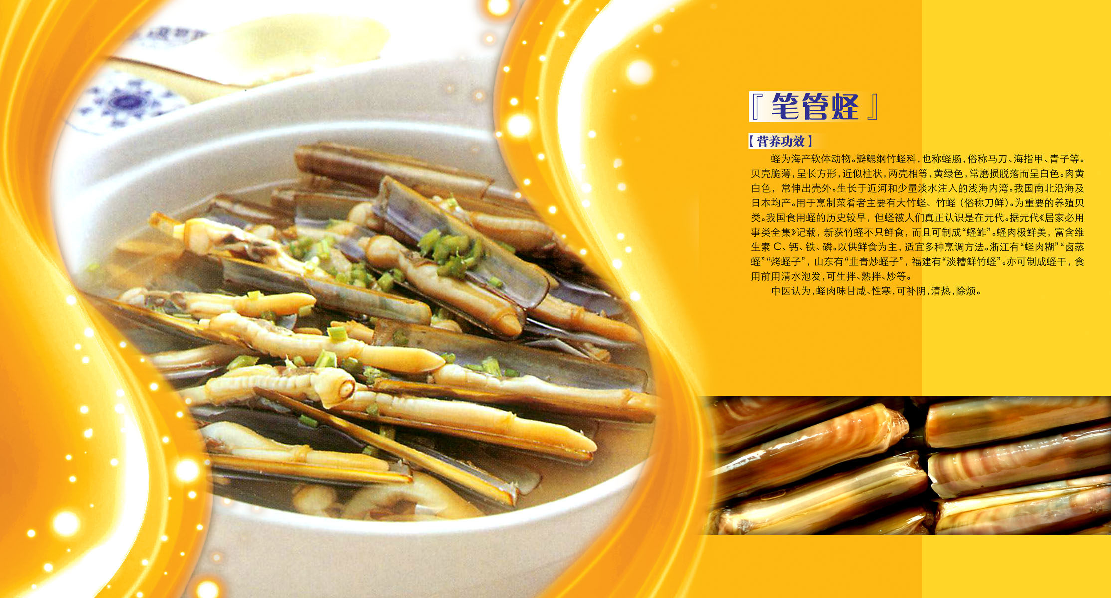 海报印制210海报展板素材(制作)237笔管蛏的营养功效