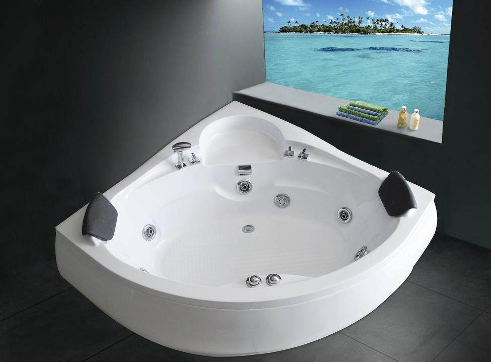 (厂家直销)高级压克力/亚克力浴缸1.35*1.35三角五件套缸yt2843