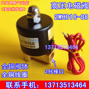 24V 油阀 2分高压电磁阀 2WH018 气阀 水阀 2.5MPA AC220V