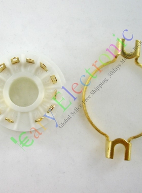 全新十二脚陶瓷镀金管座GZC12-F-G适于9MN8 8AC9 50CA10电子管