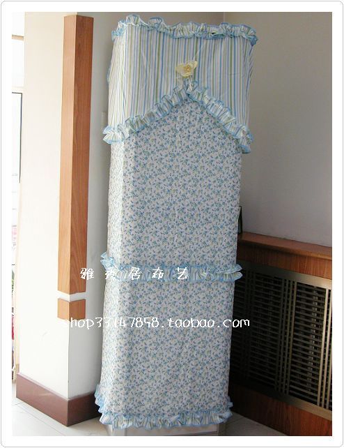 《皇冠信誉》包邮 布艺柜机空调罩 空调套 防尘罩 蓝色