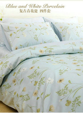 LA外贸出口 埃及棉长绒棉贡缎四件套 韩式加大床品件套 60支纱