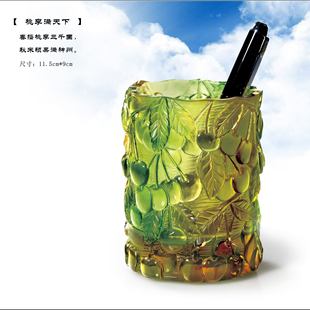 冲五钻 打折包邮 正品古法琉璃笔筒 BX桃李满天下笔筒 教师节礼品